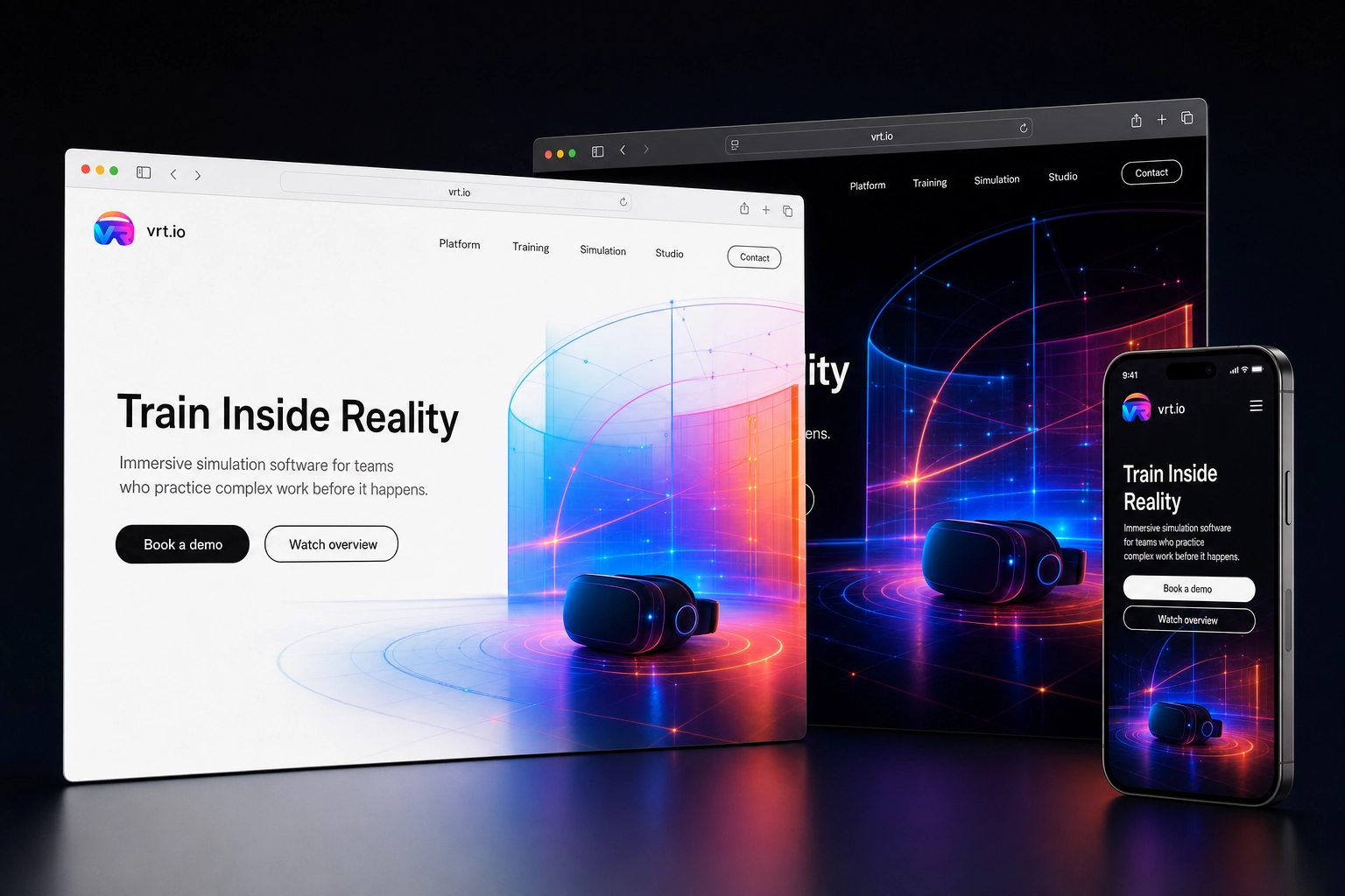 vrt.io website concept preview