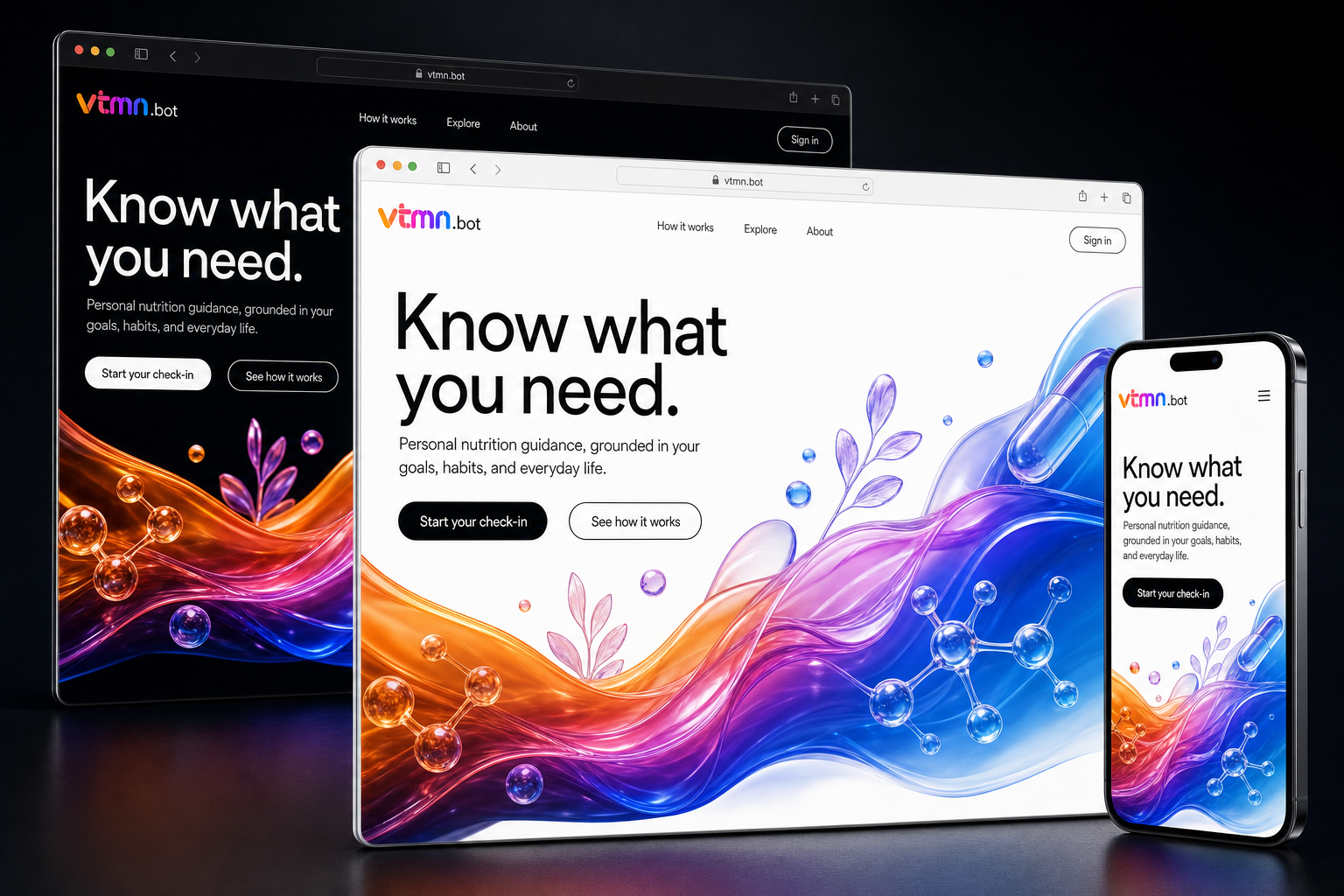vtmn.bot website concept preview enlarged