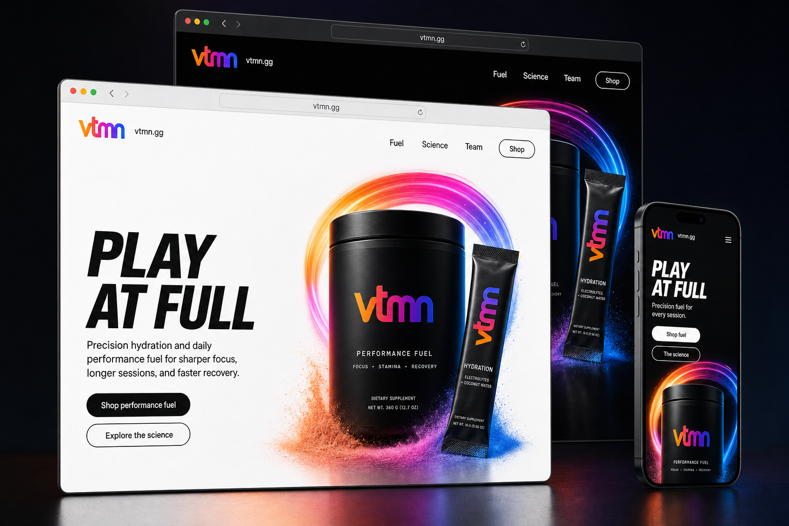 vtmn.gg website concept preview enlarged