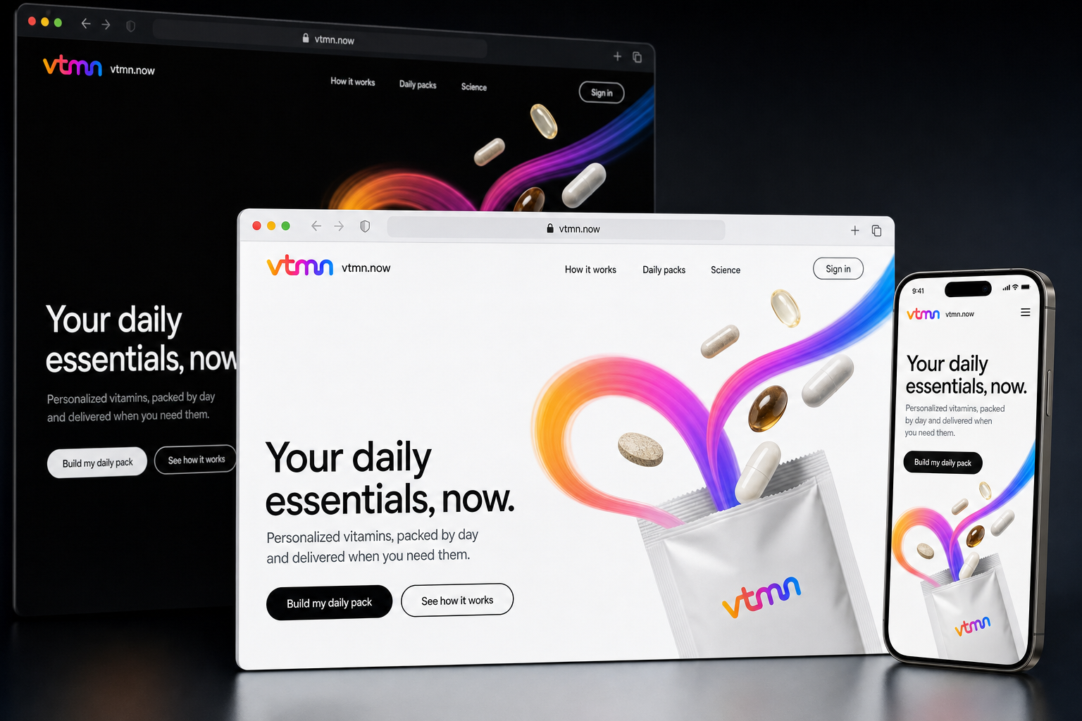vtmn.now website concept preview enlarged