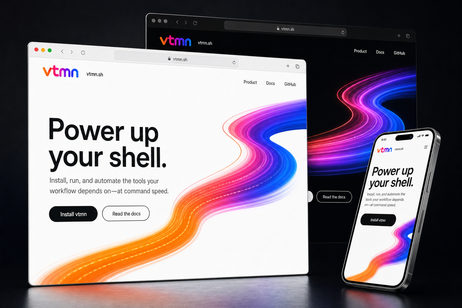 vtmn.sh website concept preview enlarged