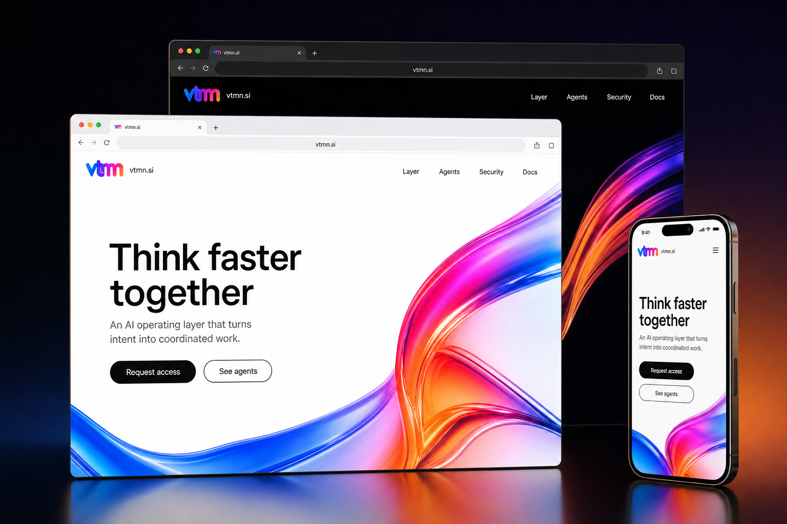 vtmn.si website concept preview enlarged