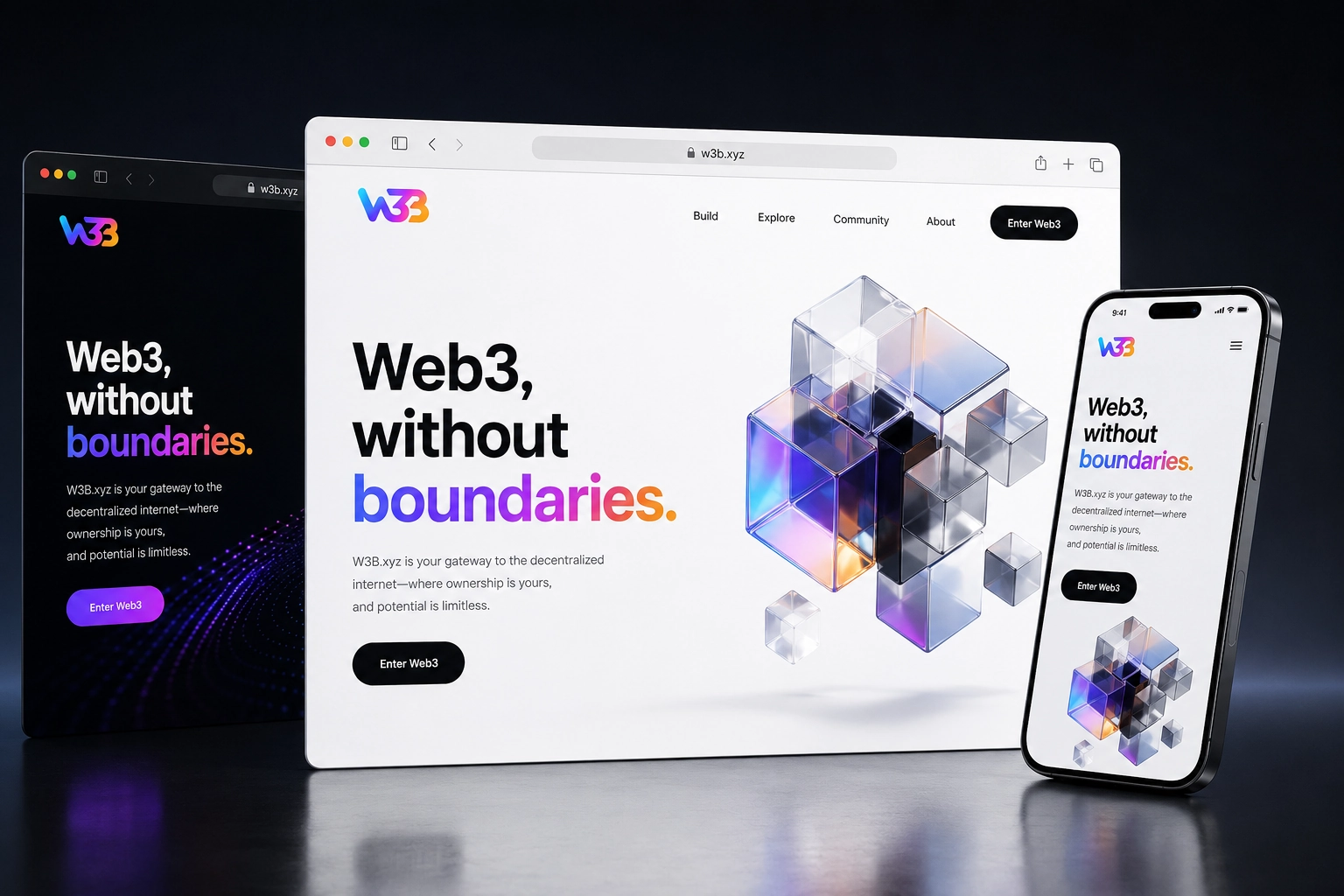 w3b.xyz website concept preview
