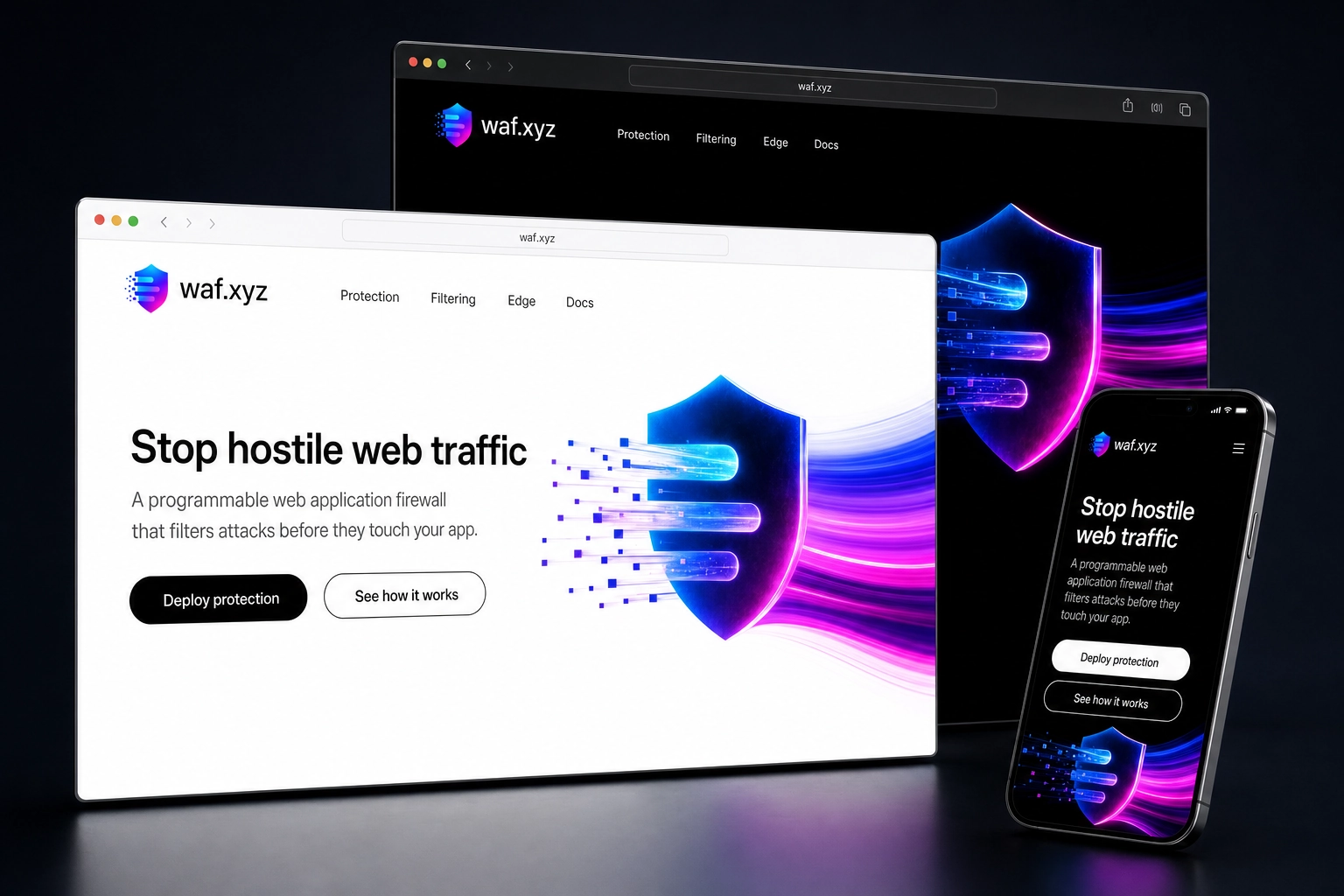 waf.xyz website concept preview