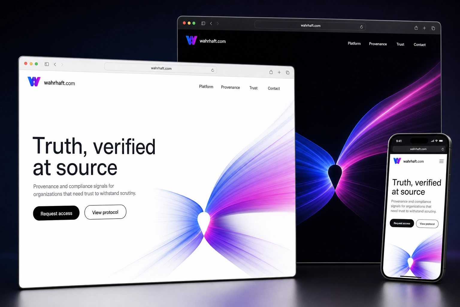 wahrhaft.com website concept preview