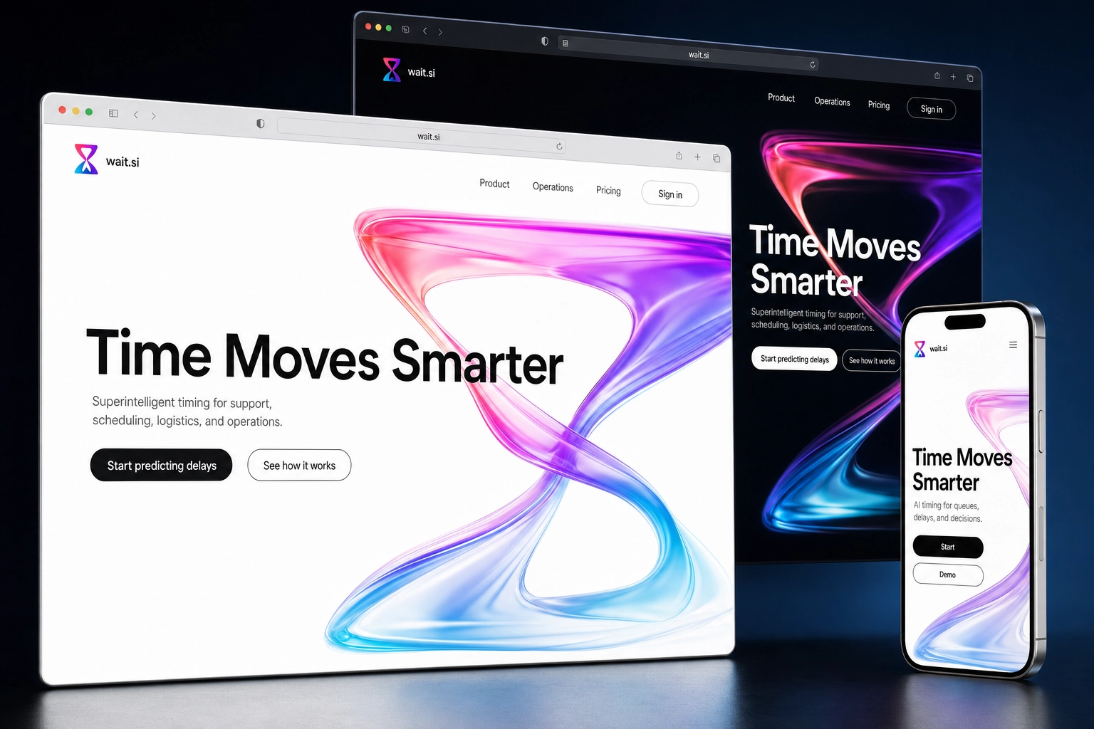 wait.si website concept preview