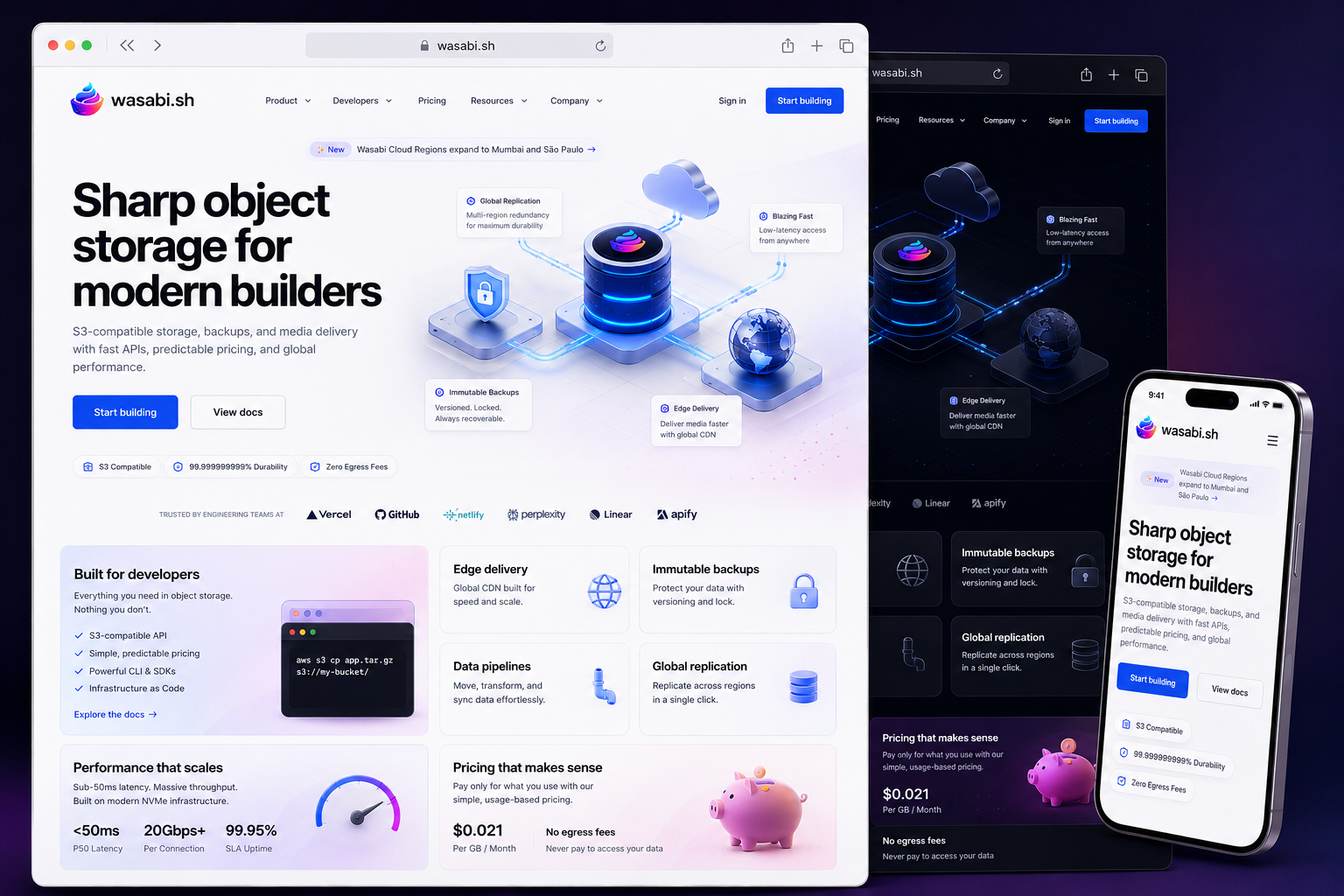 wasabi.sh website concept preview