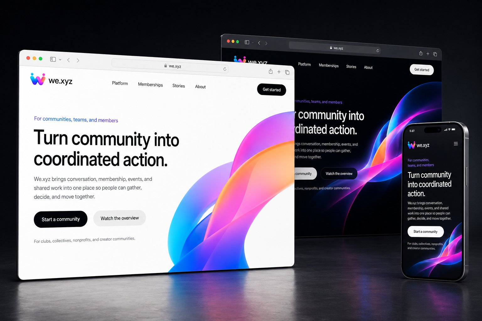 we.xyz website concept preview