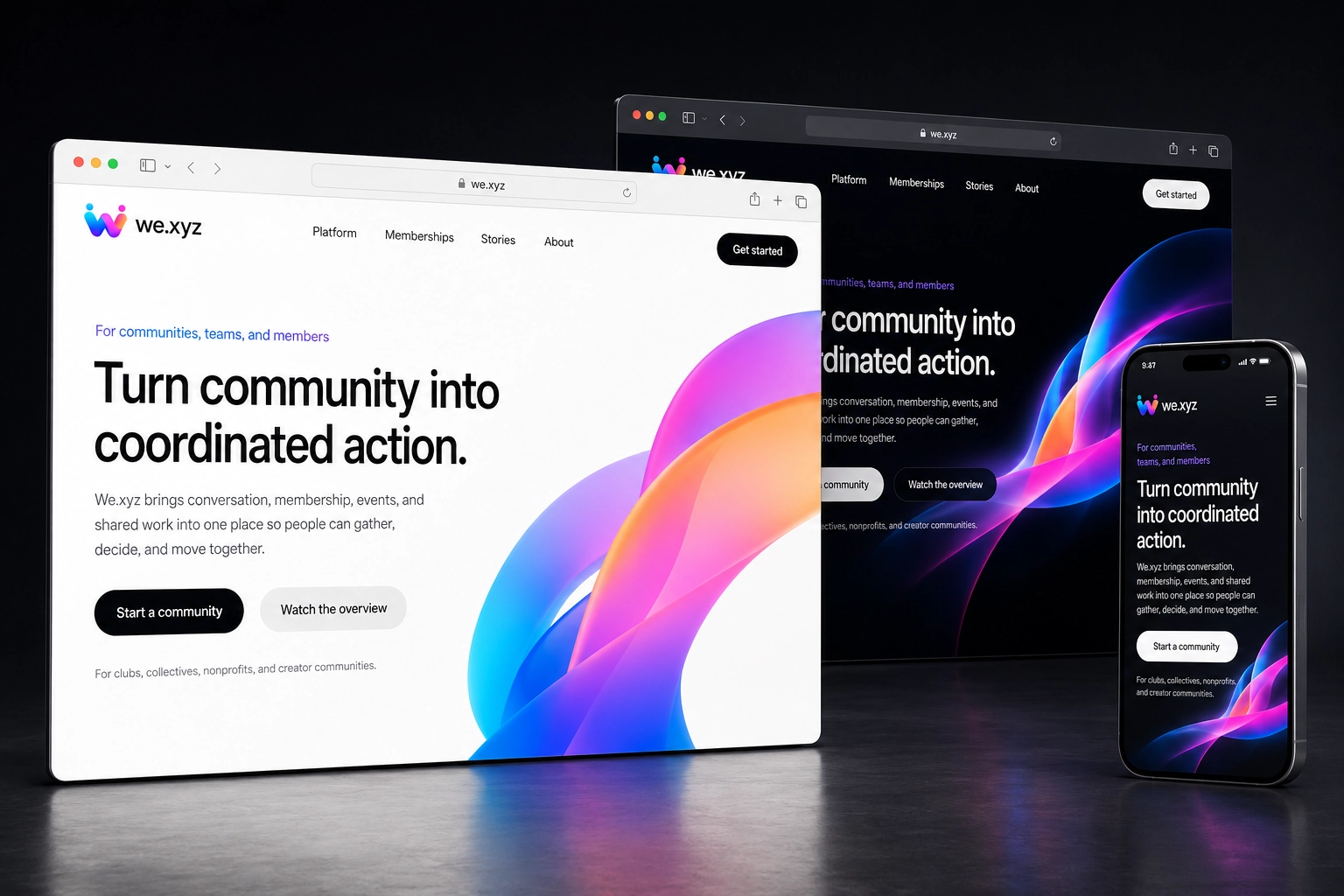 we.xyz website concept preview