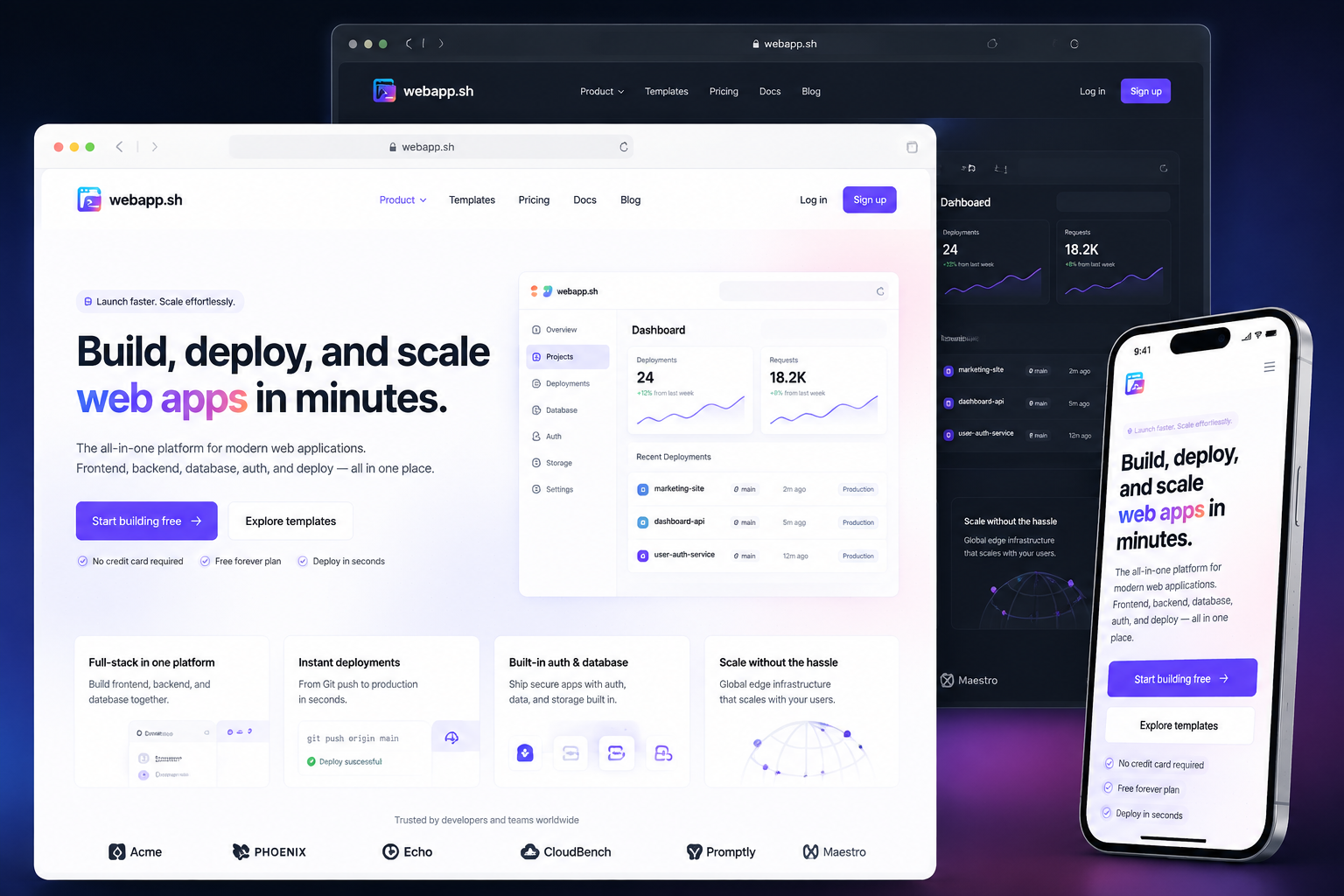 webapp.sh website concept preview