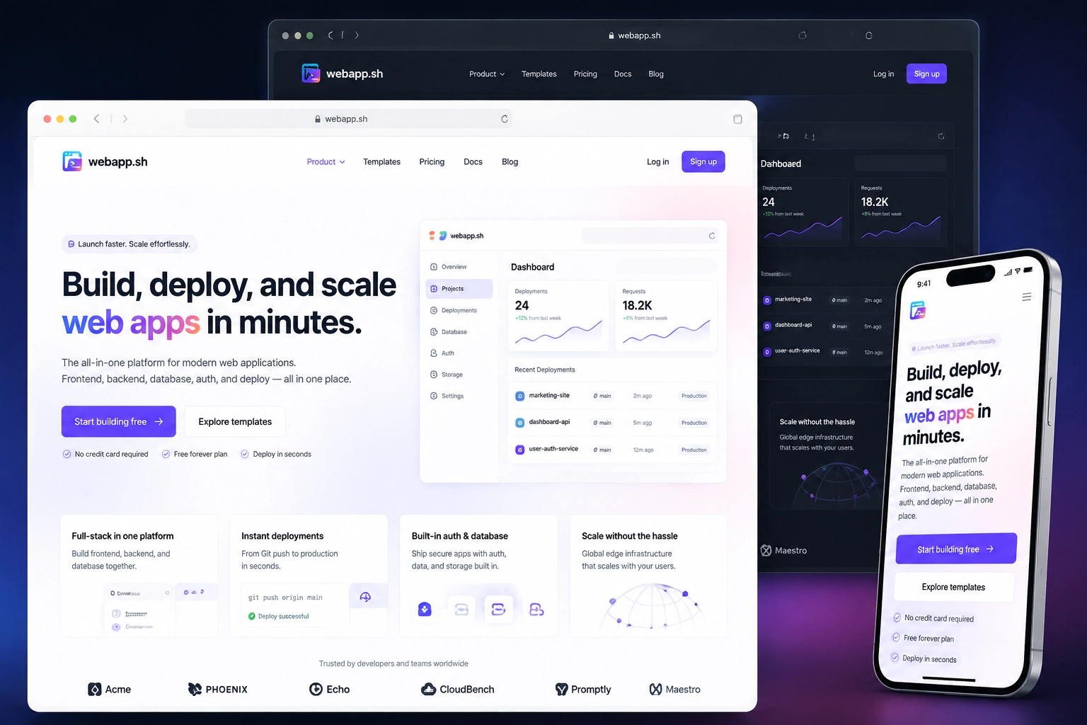 webapp.sh website concept preview
