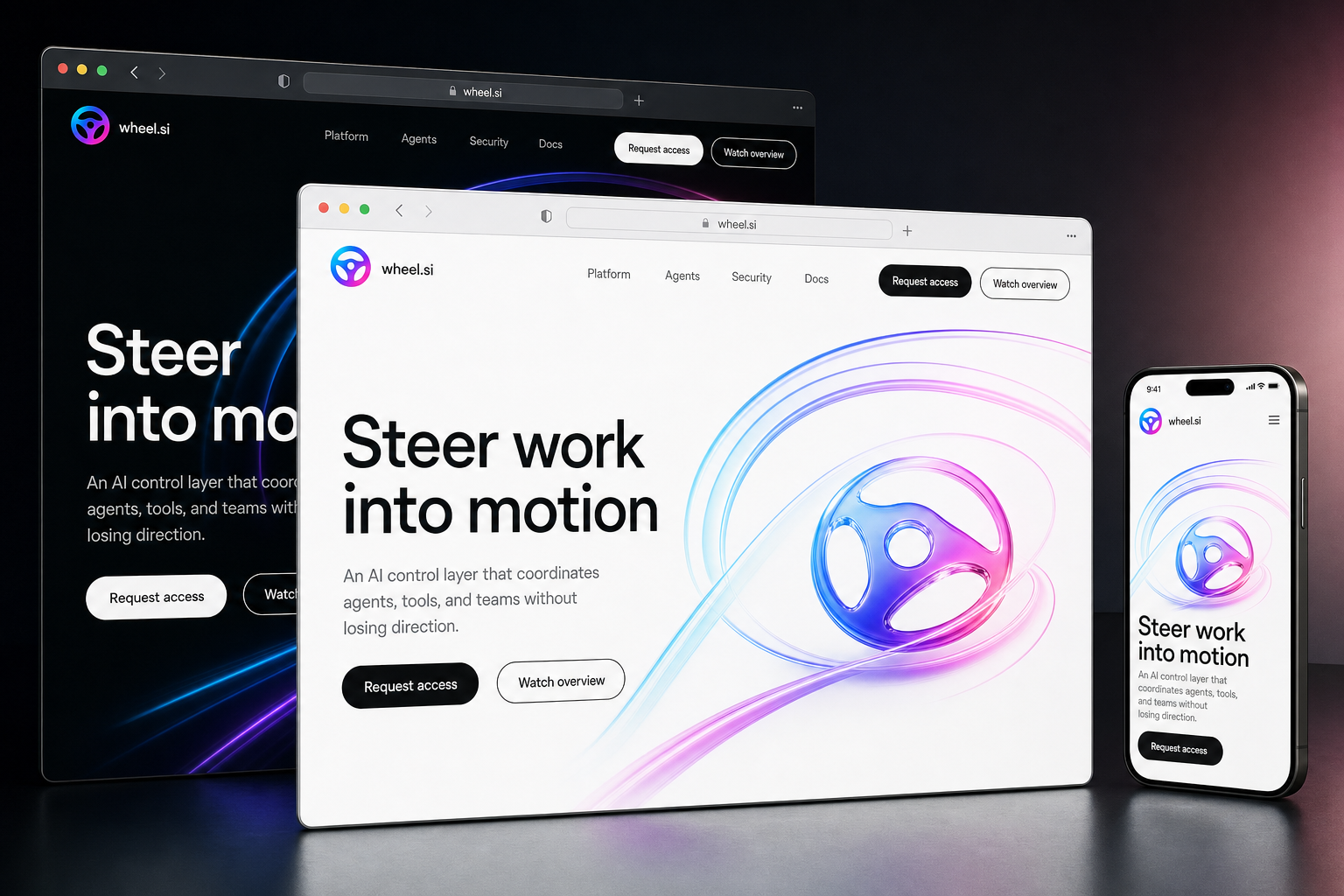 wheel.si website concept preview enlarged
