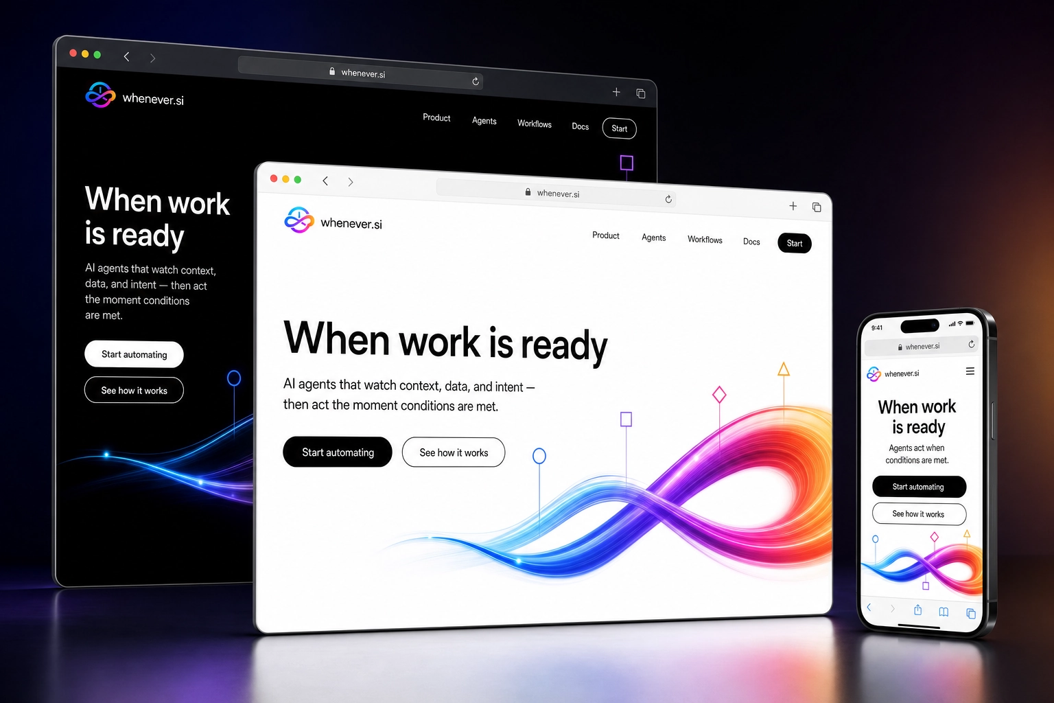 whenever.si website concept preview