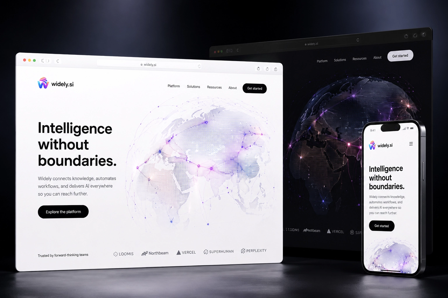 widely.si website concept preview