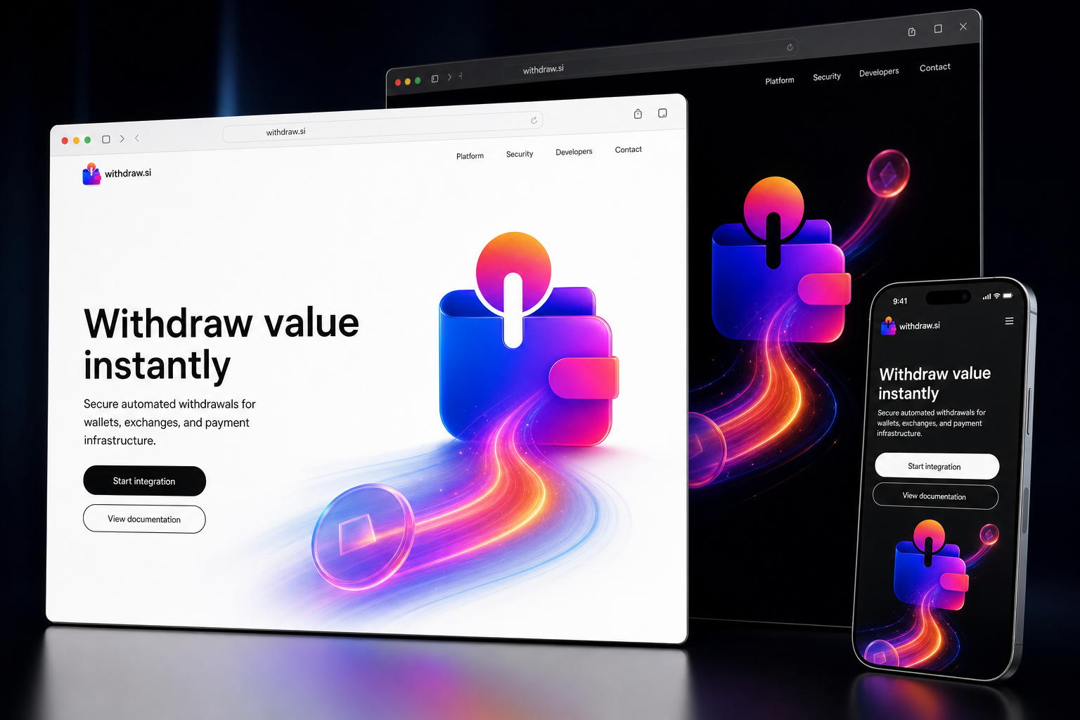withdraw.si website concept preview