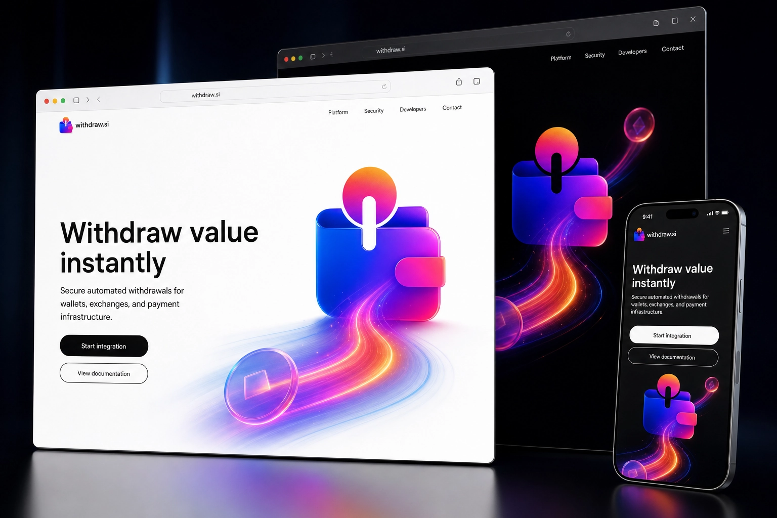 withdraw.si website concept preview
