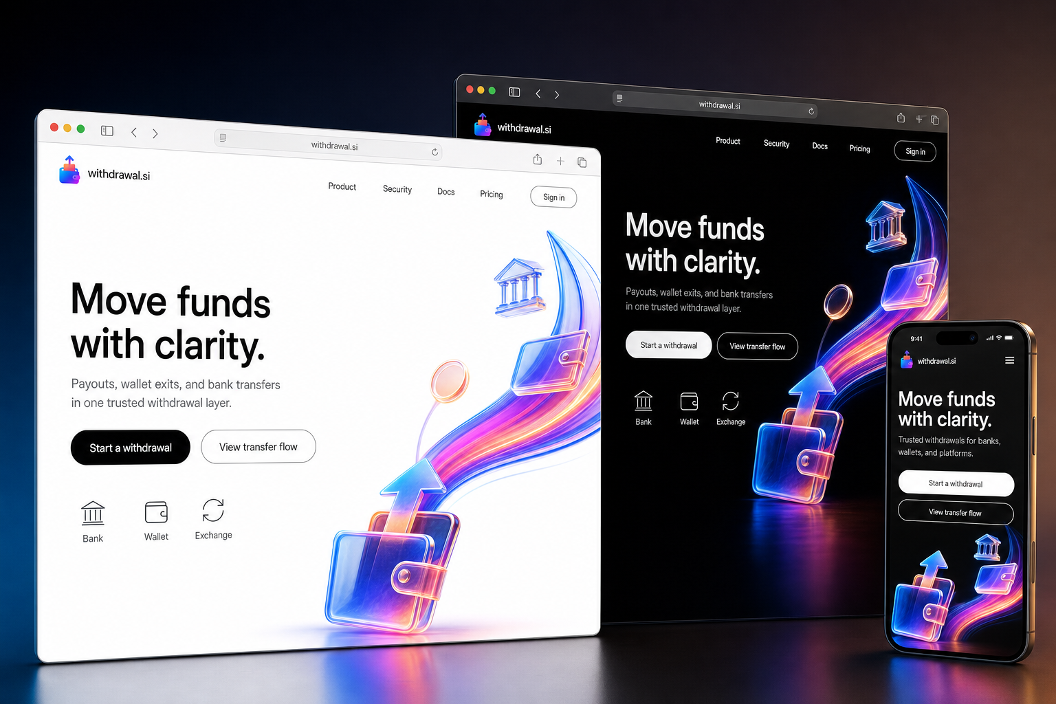 withdrawal.si website concept preview