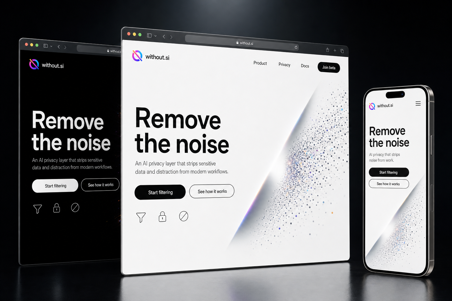 without.si website concept preview