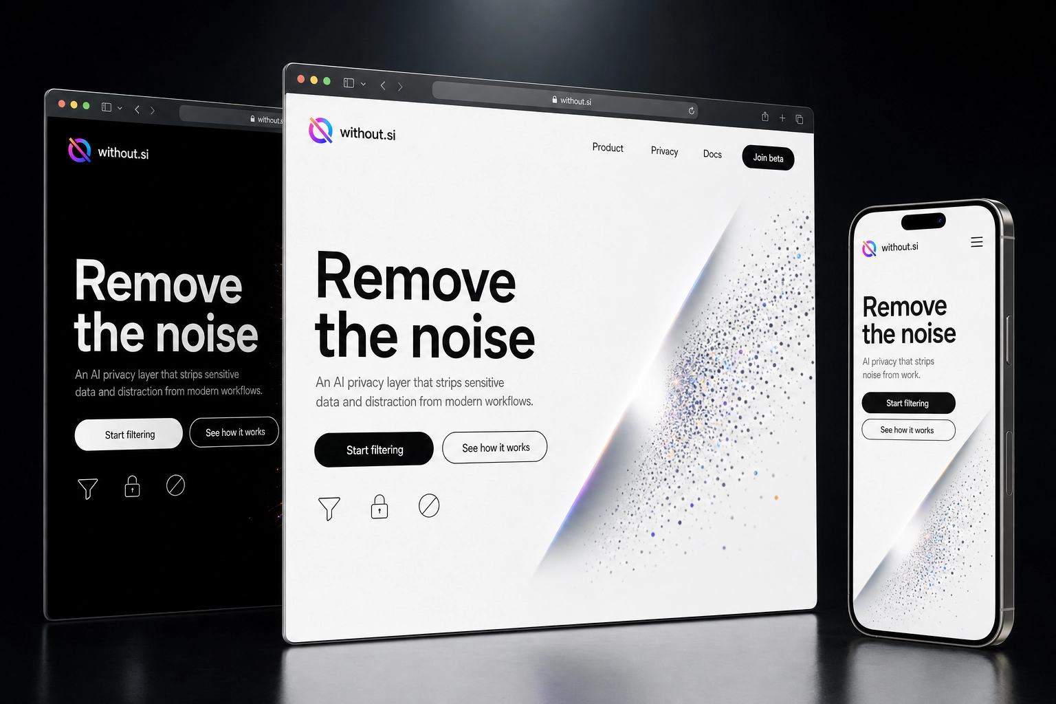 without.si website concept preview
