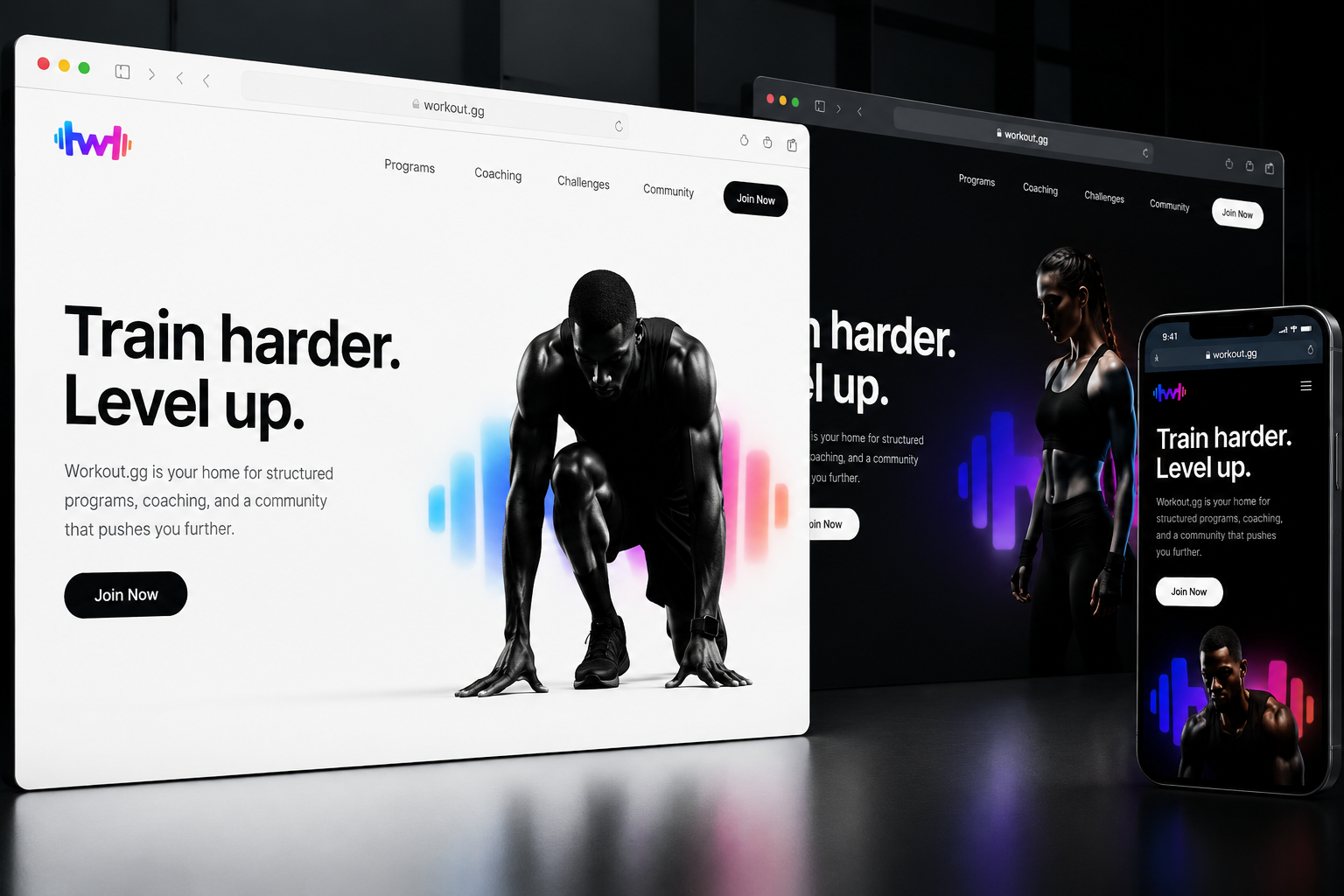 workout.gg website concept preview