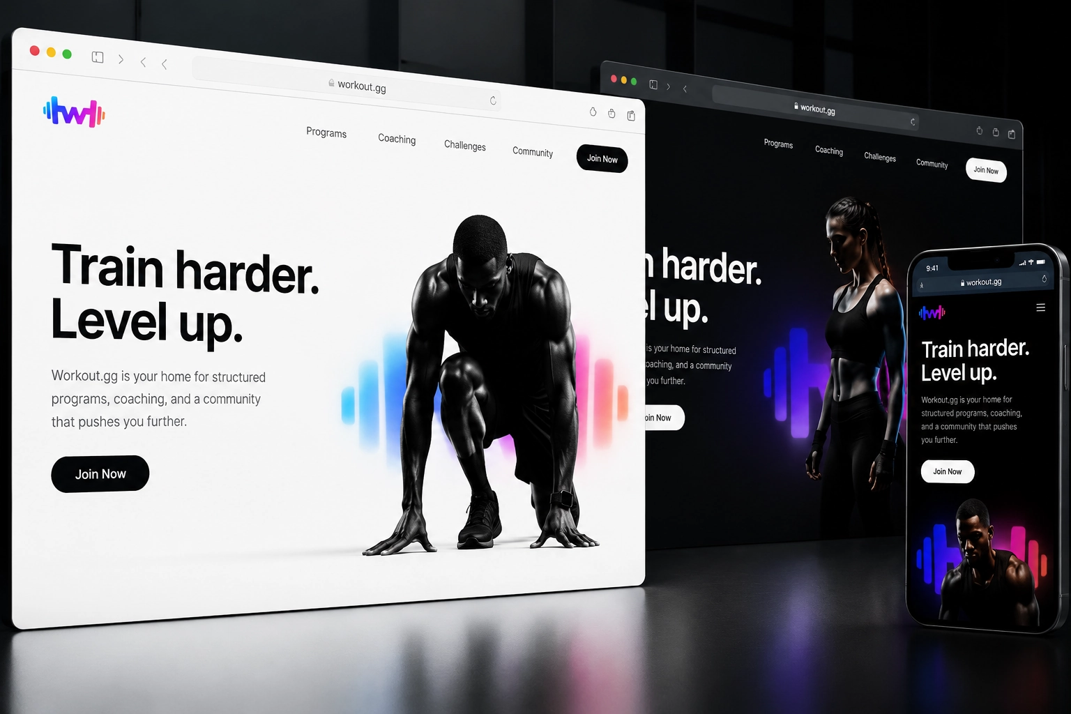workout.gg website concept preview