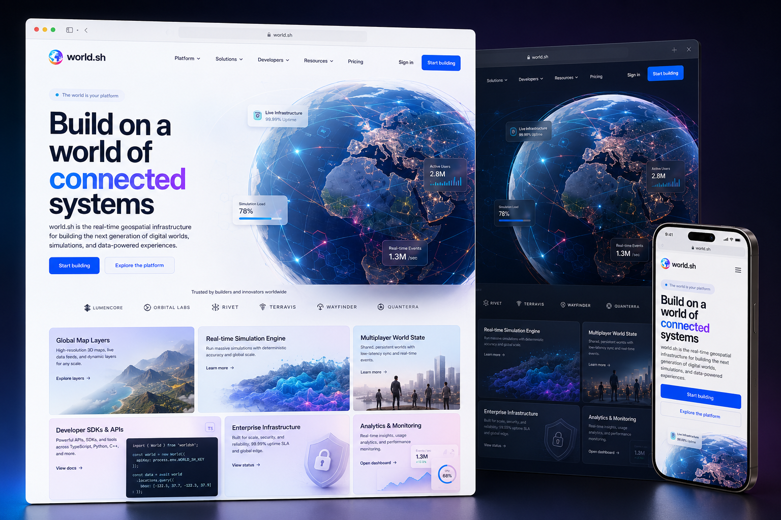 world.sh website concept preview