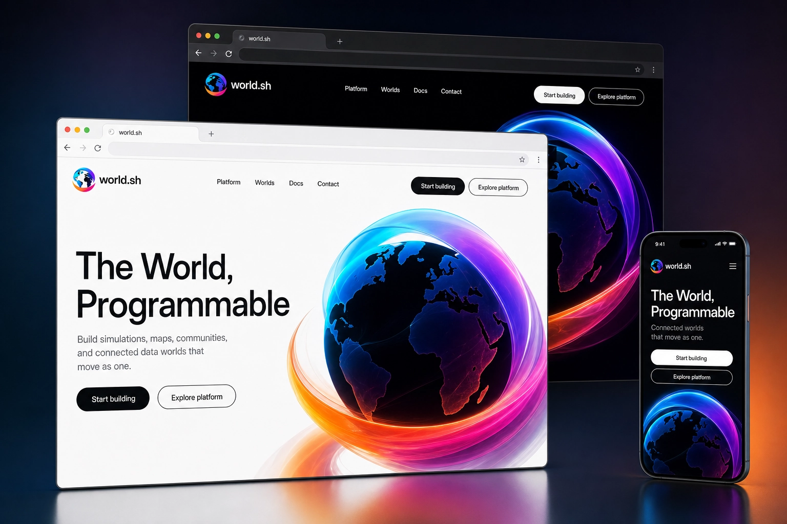 world.sh website concept preview