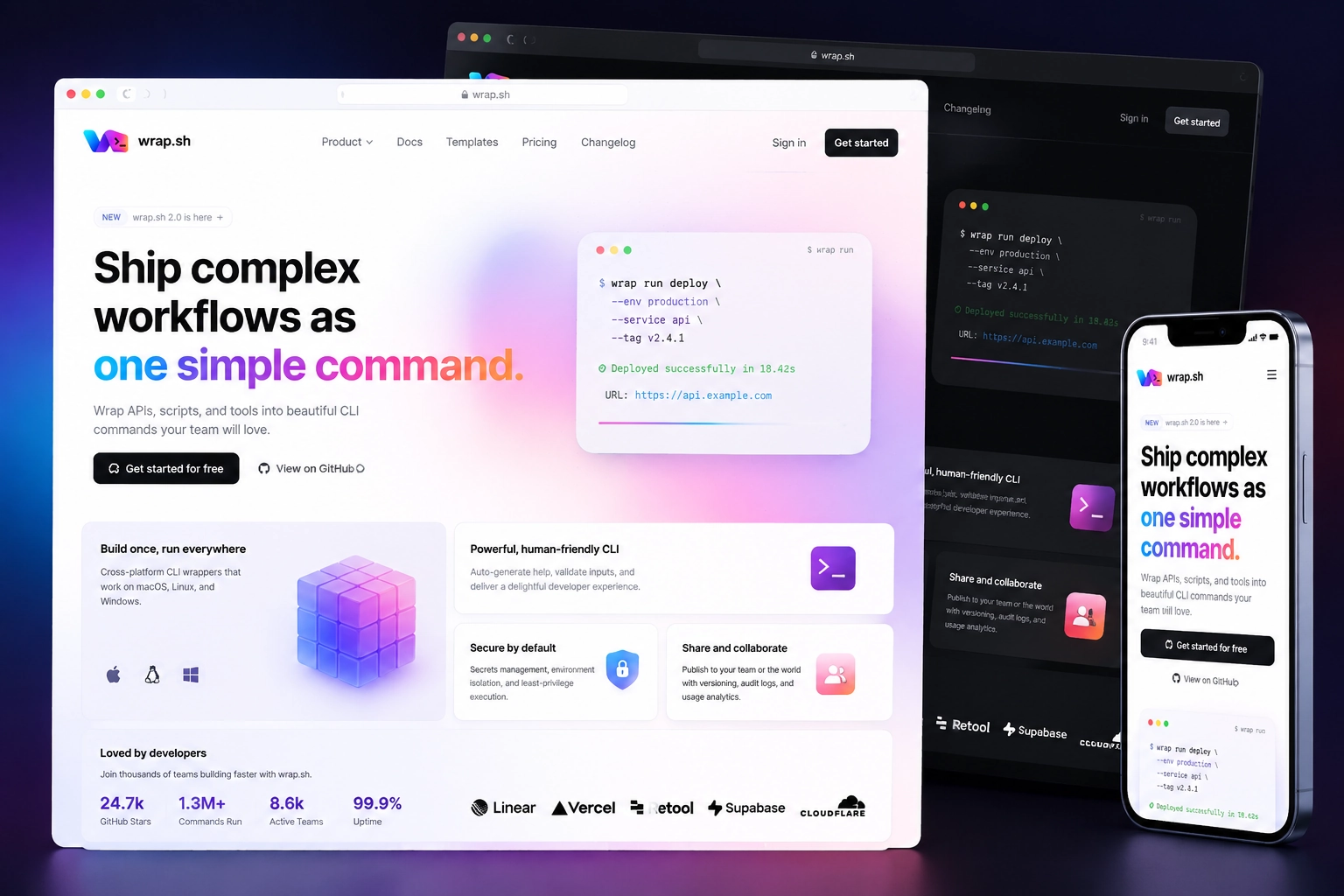 wrap.sh website concept preview