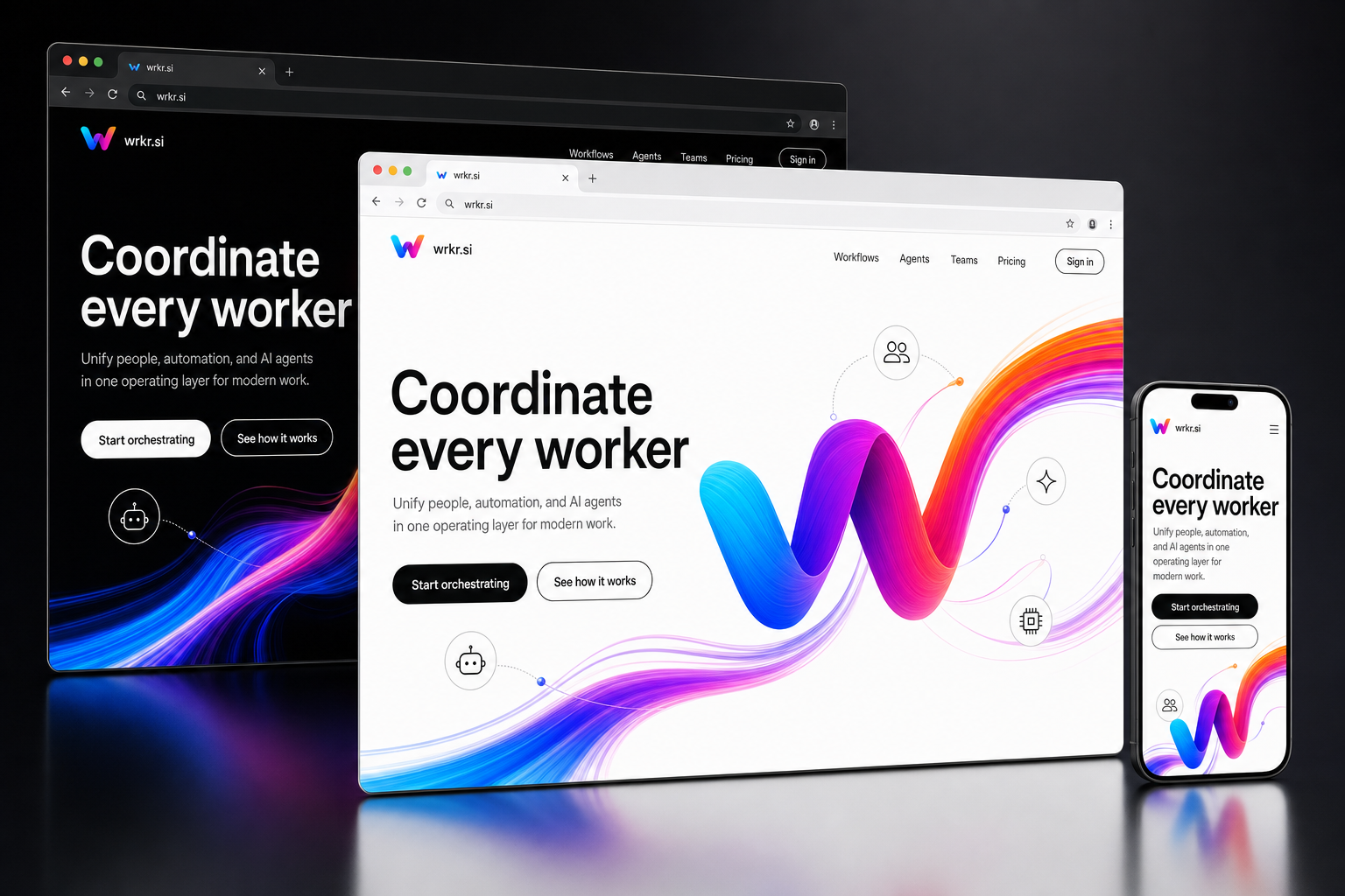 wrkr.si website concept preview