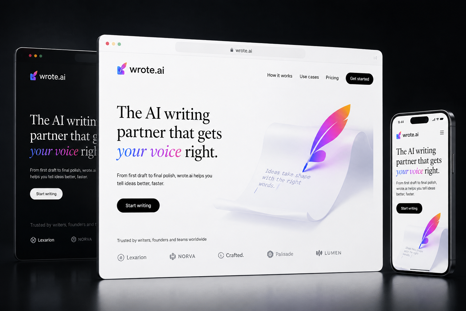 wrote.ai website concept preview