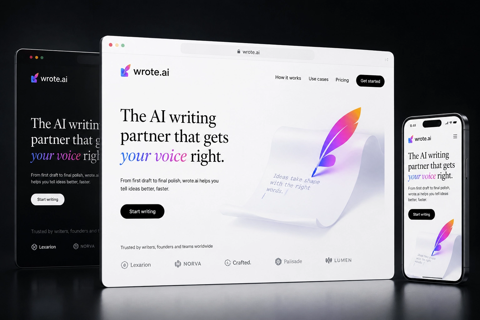wrote.ai website concept preview