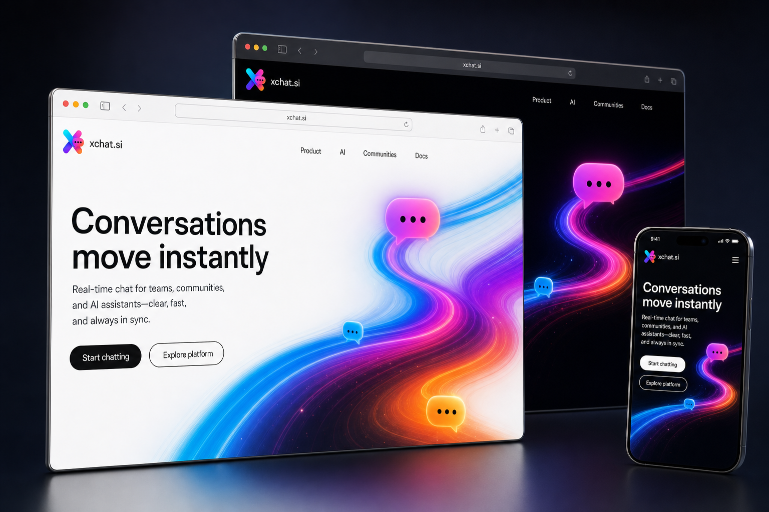 xchat.si website concept preview enlarged