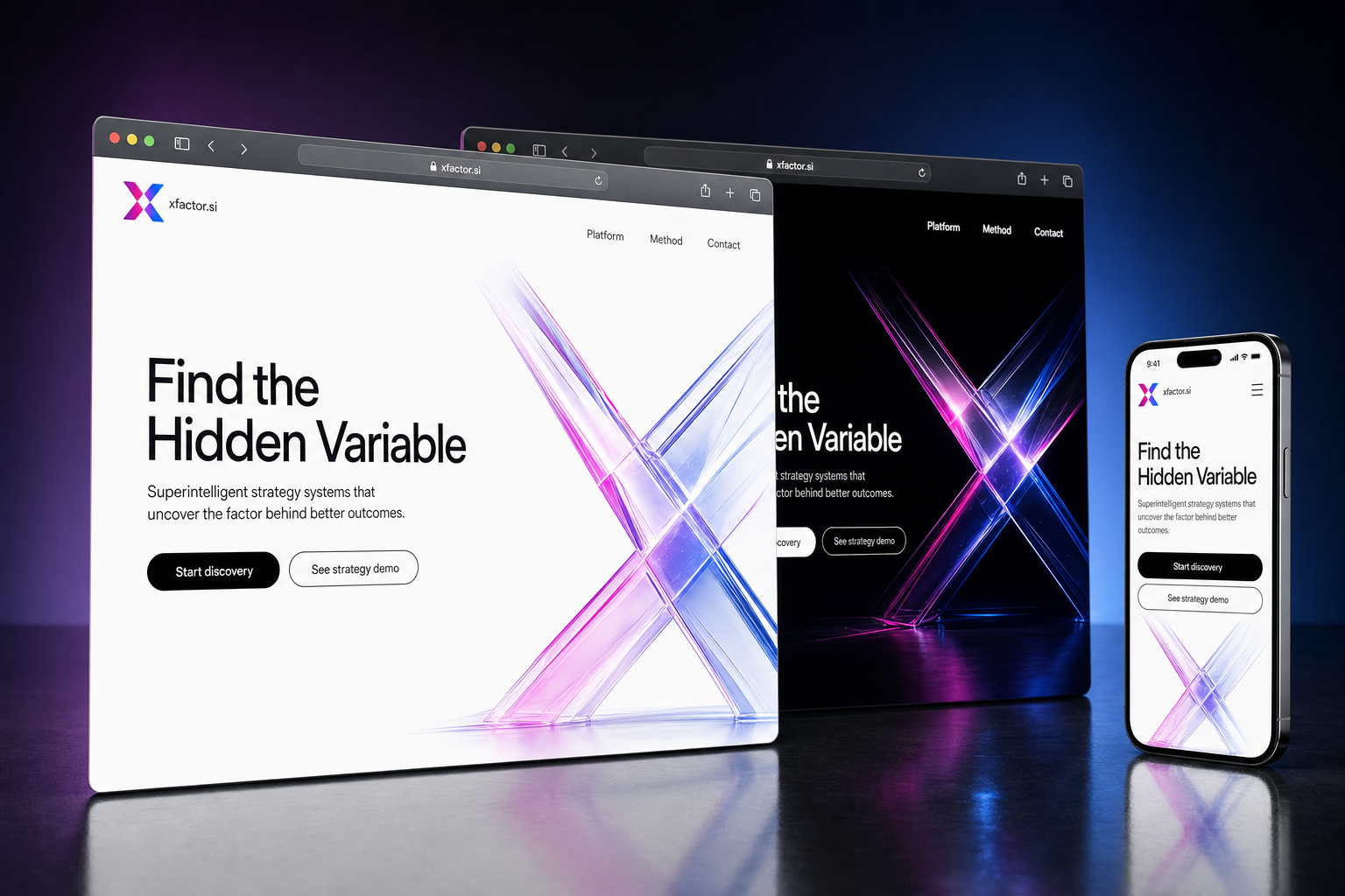 xfactor.si website concept preview enlarged