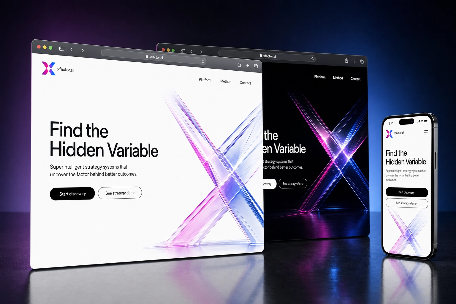 xfactor.si website concept preview