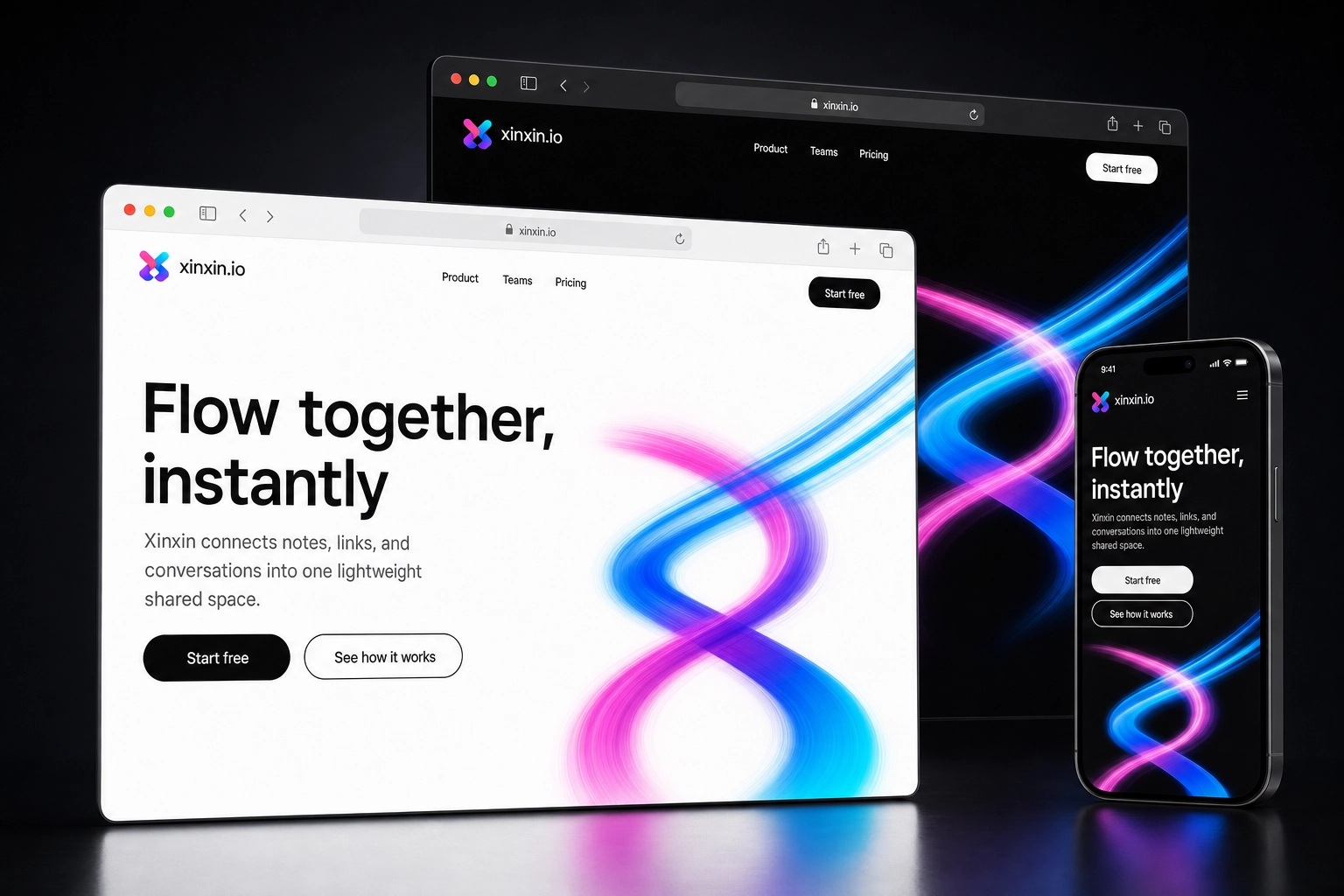 xinxin.io website concept preview