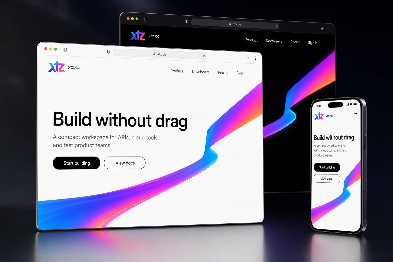 xtz.co website concept preview