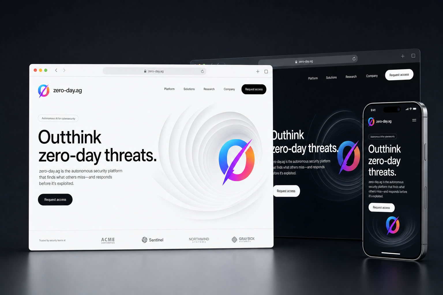zero-day.ag website concept preview enlarged