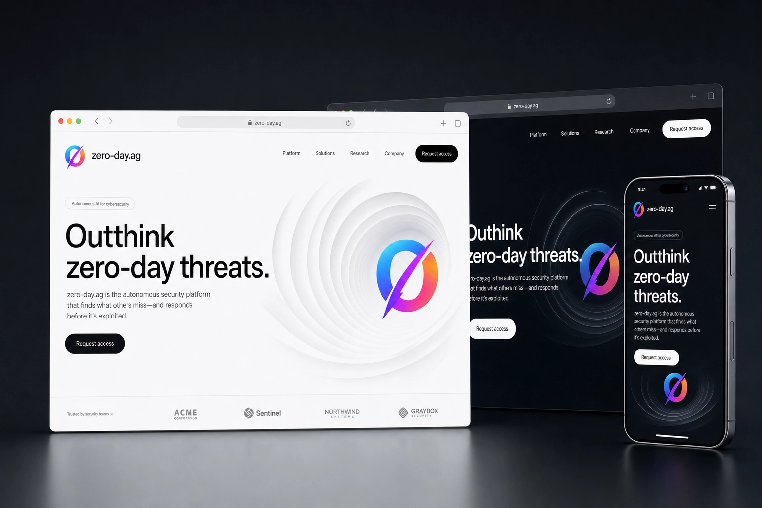 zero-day.ag website concept preview