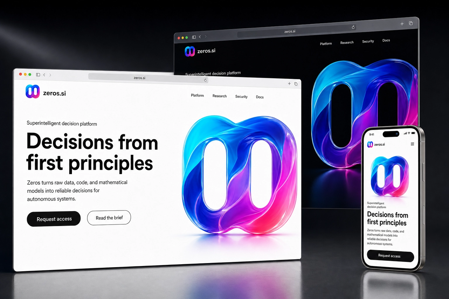 zeros.si website concept preview