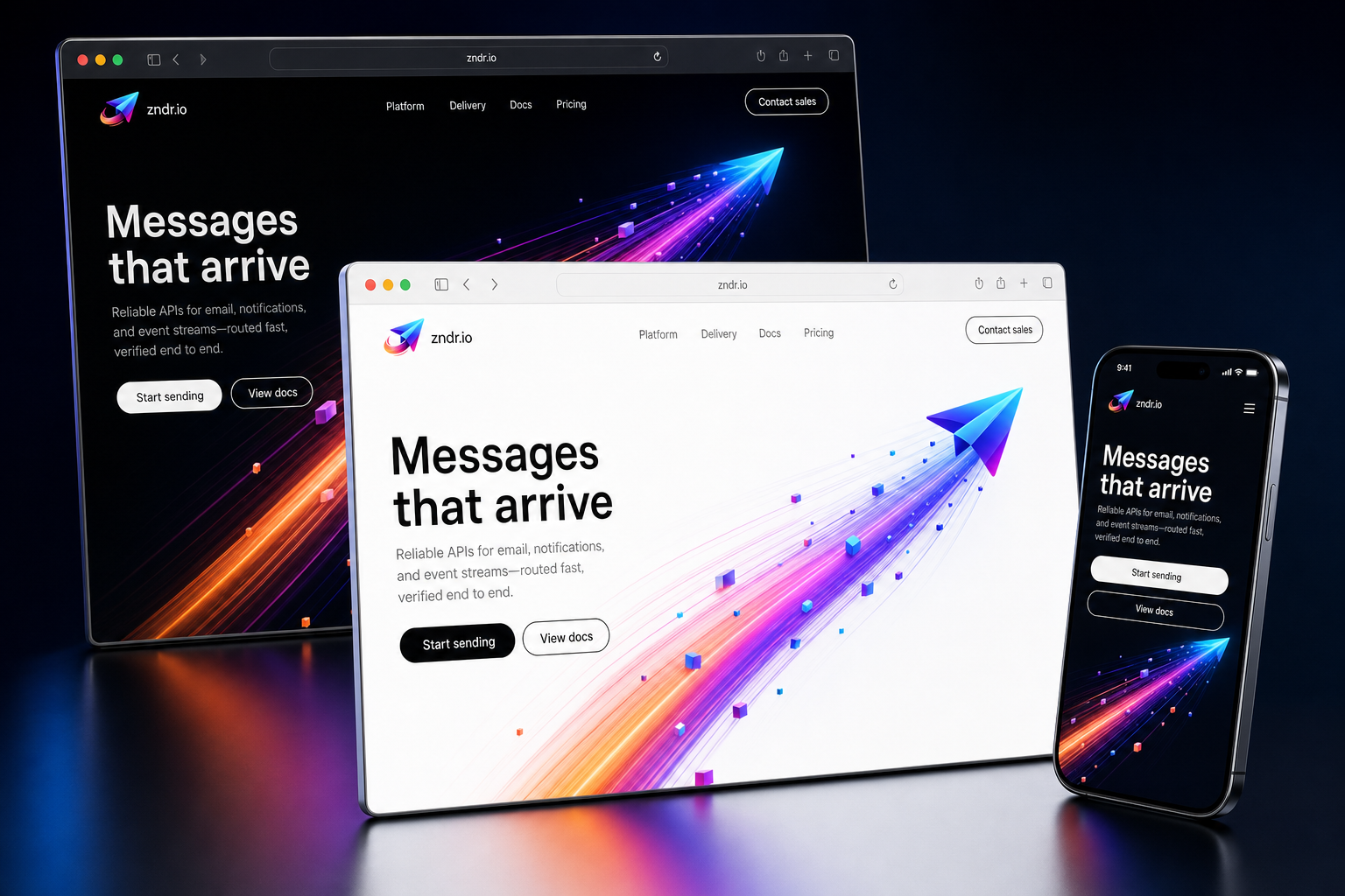 zndr.io website concept preview
