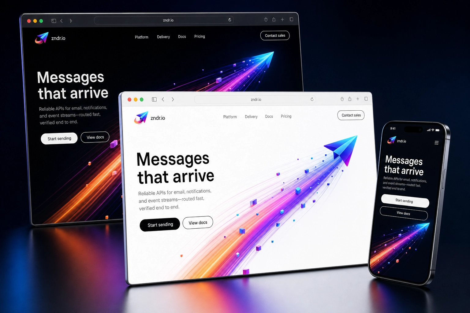 zndr.io website concept preview