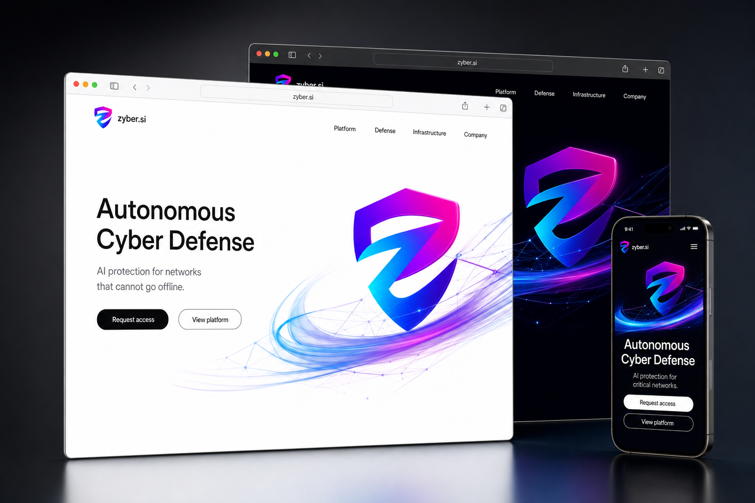 zyber.si website concept preview
